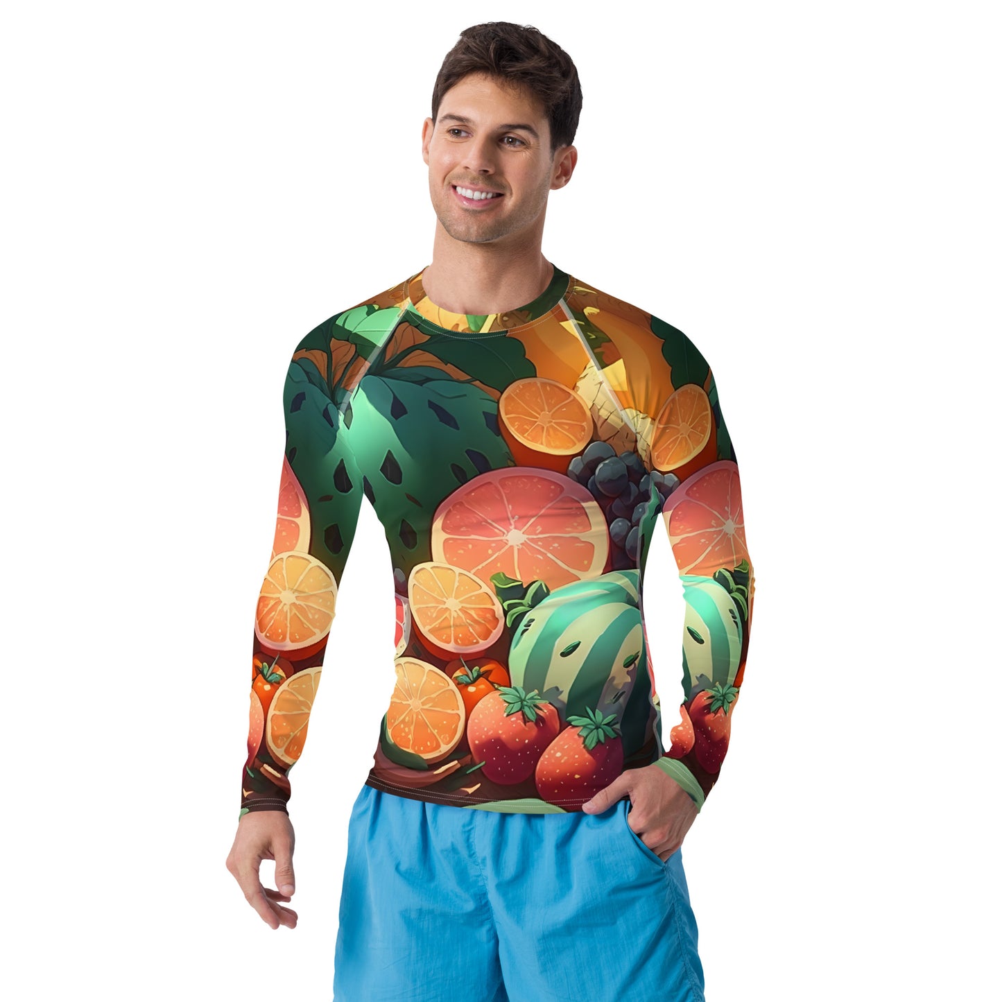 FRUITY VEGGIE #1 (Men's Long-Sleeve Rash Guard)