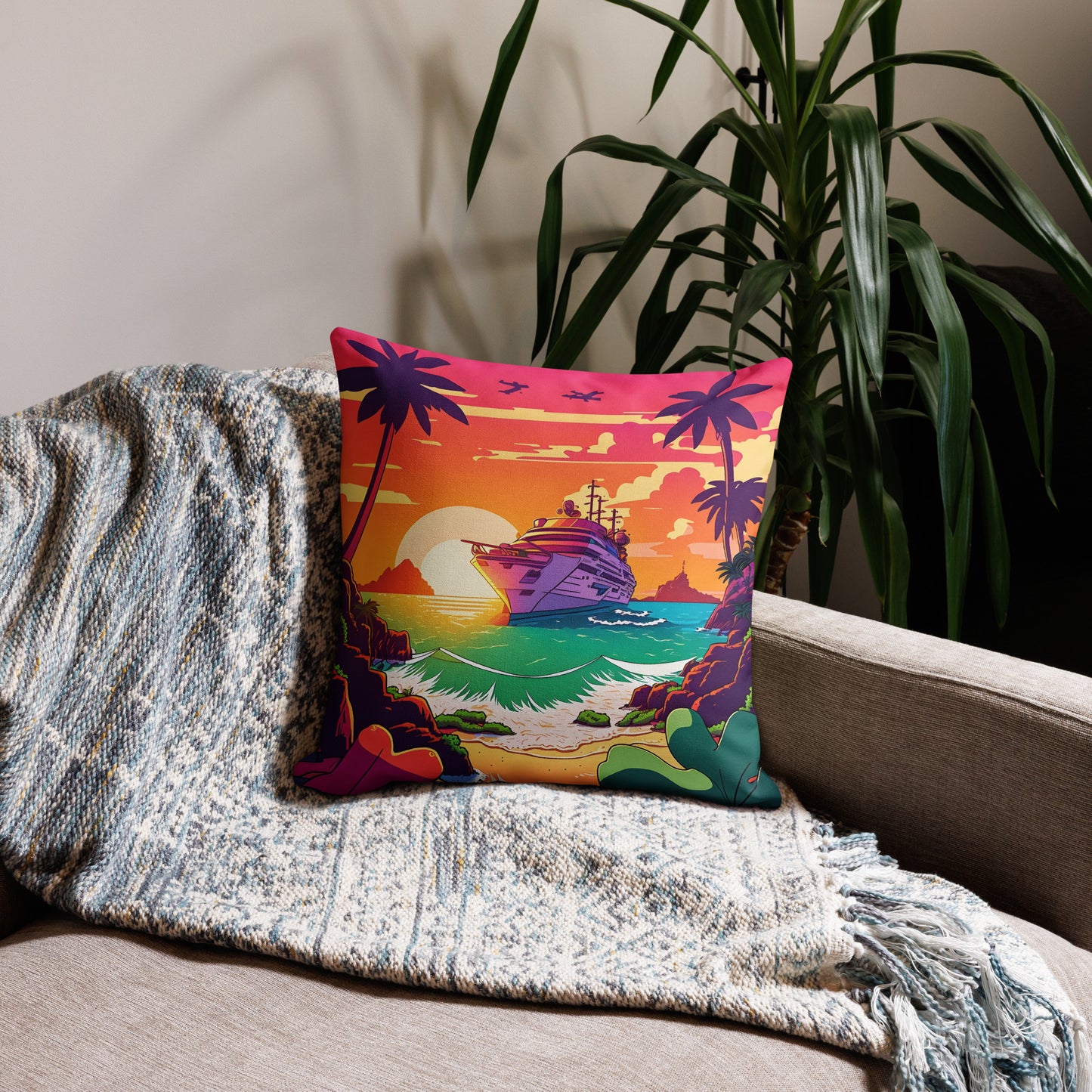 BEACH CRUISER Premium Stuffed Pillow
