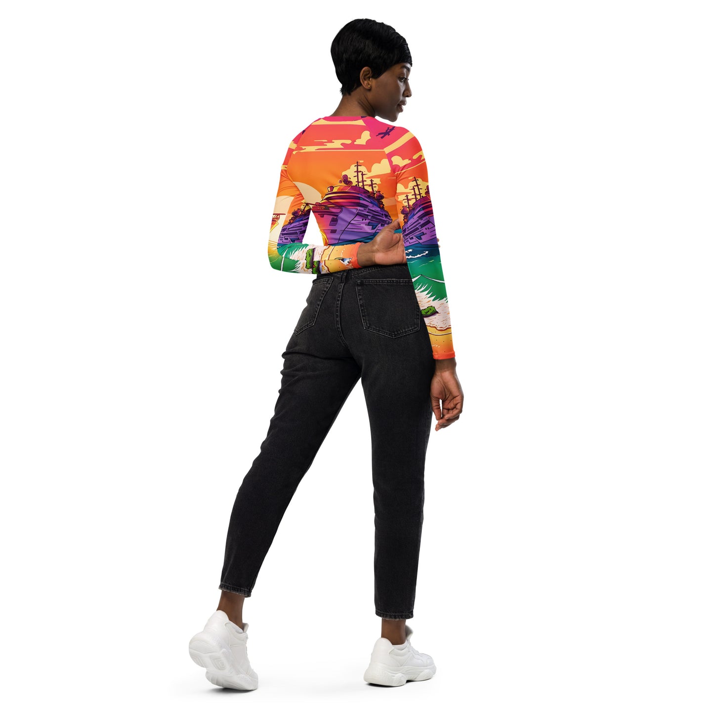 BEACH CRUISER Women's Long-Sleeve Crop Top