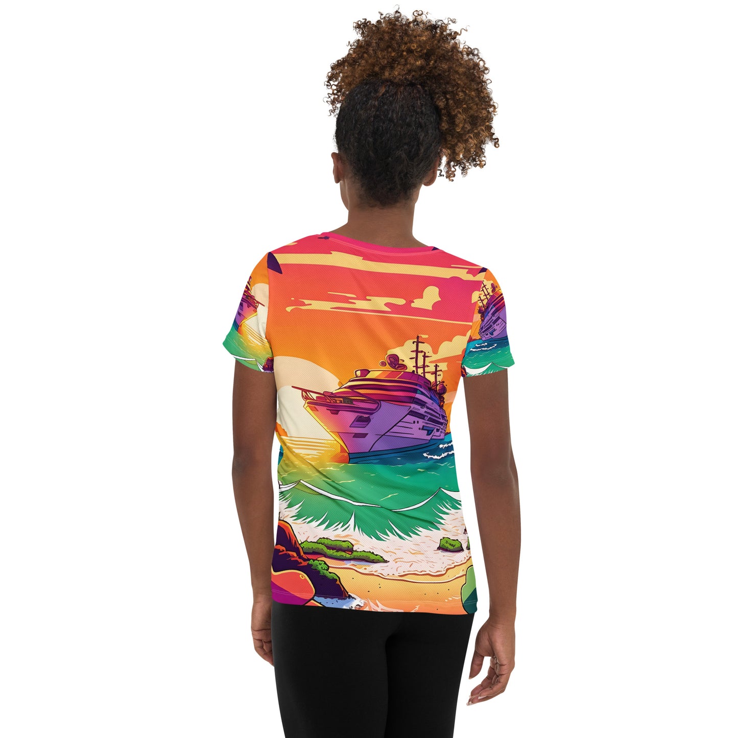 BEACH CRUISER Women's Athletic T-Shirt