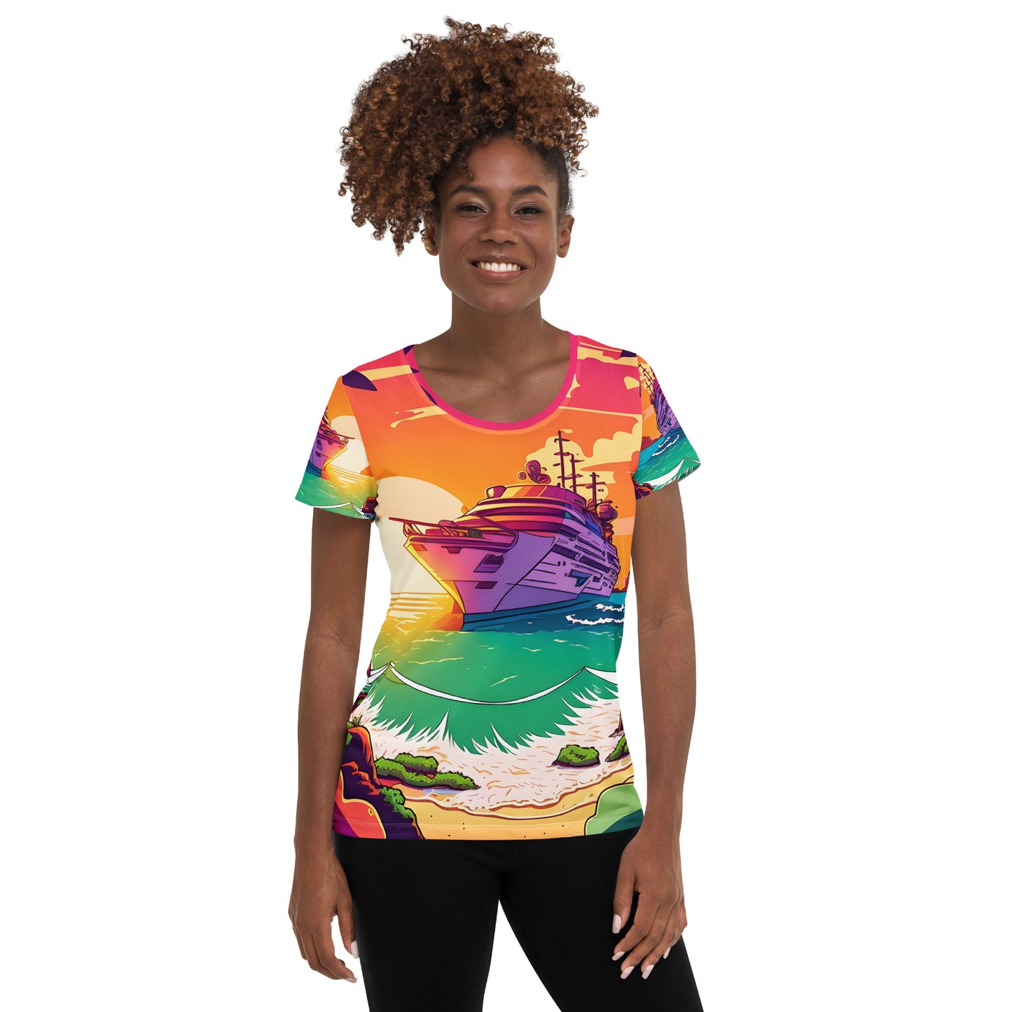 BEACH CRUISER Women's Athletic T-Shirt