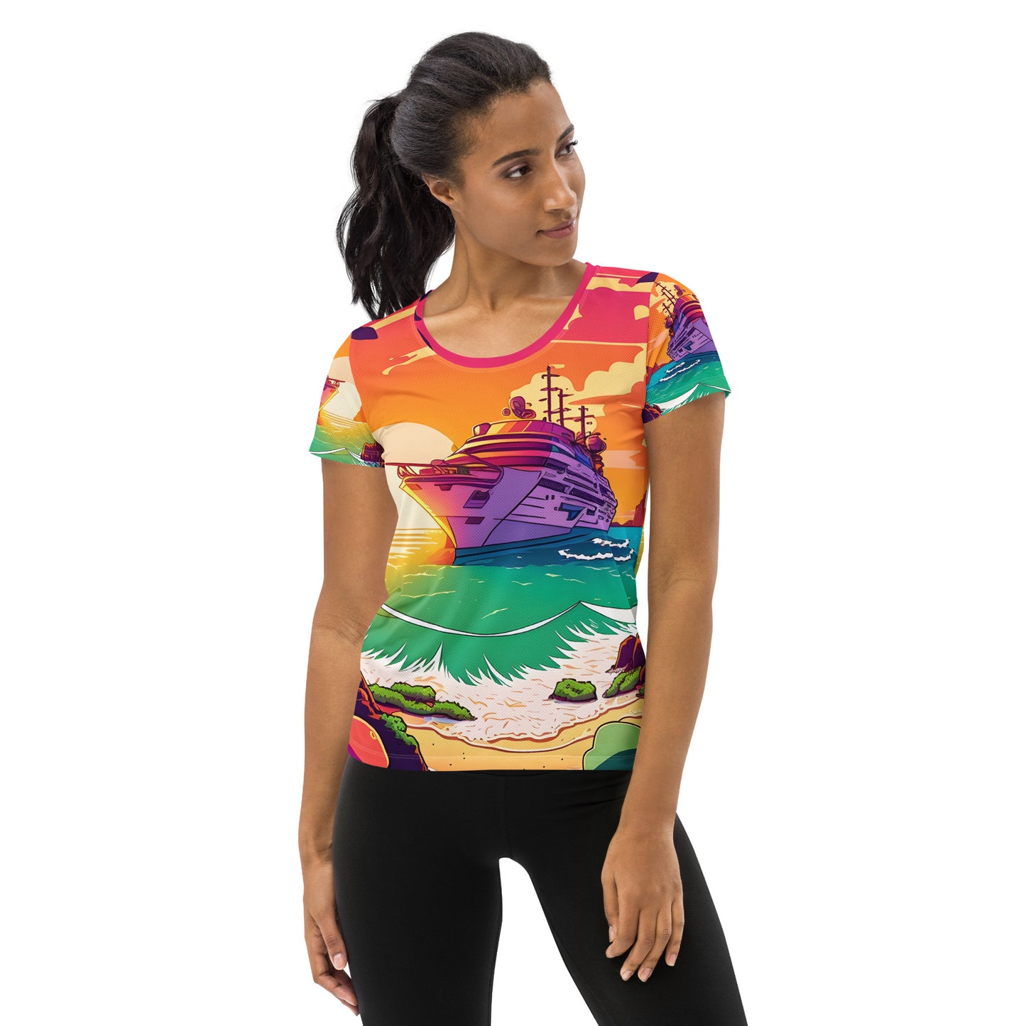 BEACH CRUISER Women's Athletic T-Shirt