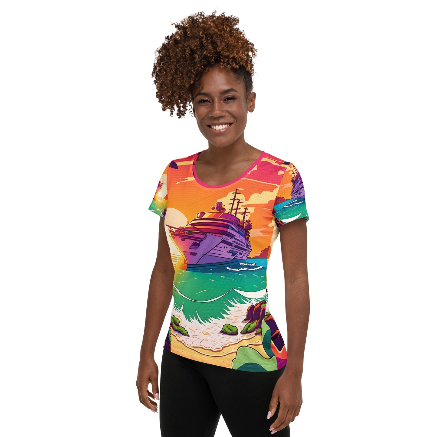 BEACH CRUISER Women's Athletic T-Shirt