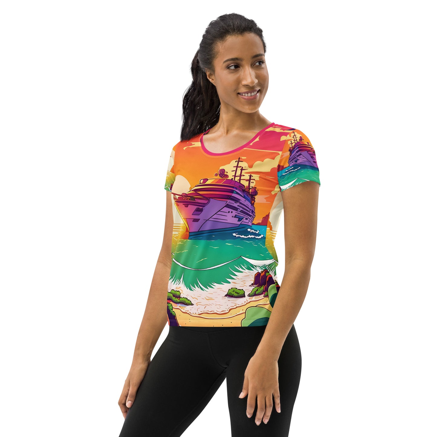 BEACH CRUISER Women's Athletic T-Shirt
