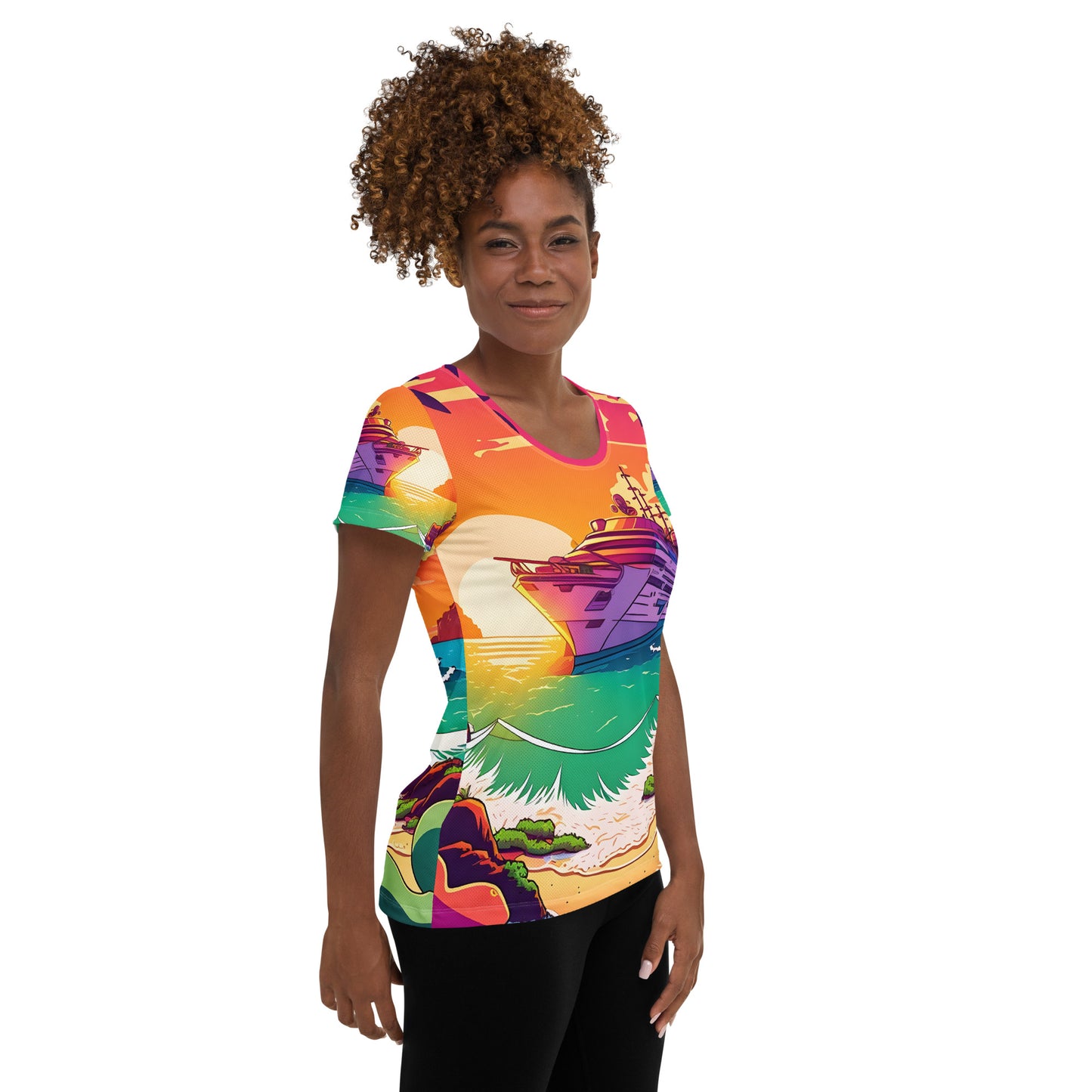 BEACH CRUISER Women's Athletic T-Shirt