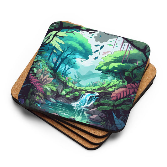 FOREST WALKER Cork-Back Coaster