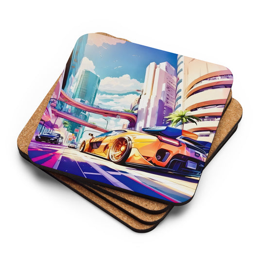 CITY HUNTER Cork-Back Coaster