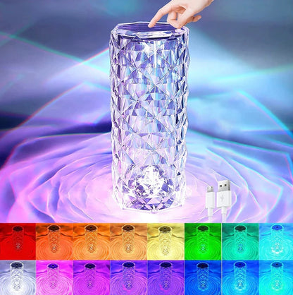 QUANTUM LIGHT Diamond Rose Crystal Lamp