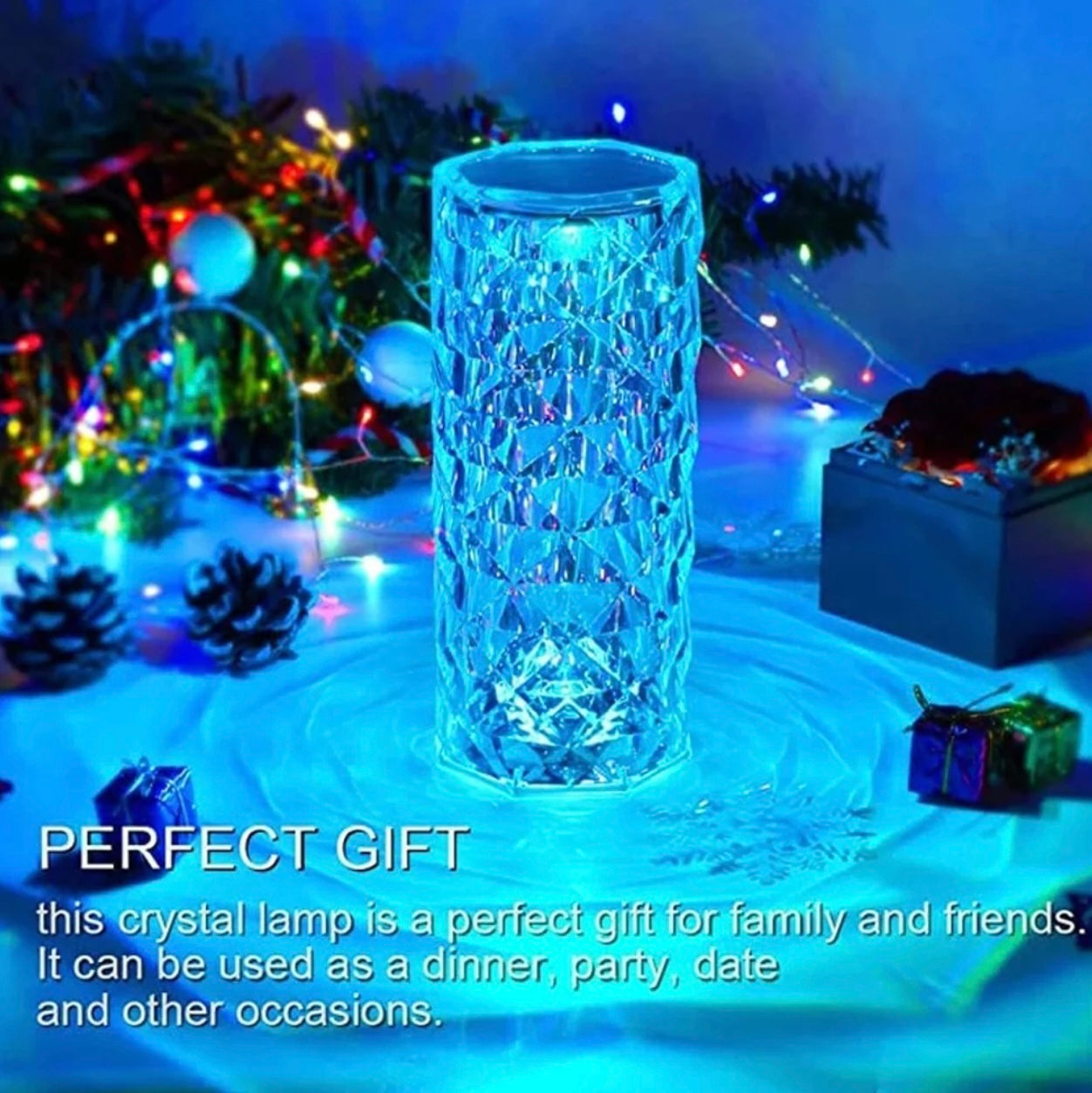 QUANTUM LIGHT Diamond Rose Crystal Lamp