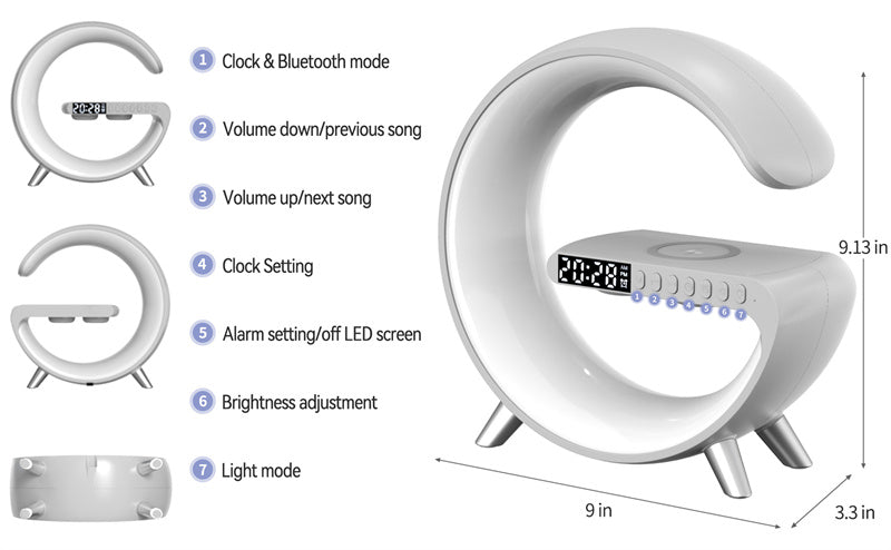 QUANTUM LIGHT Futuristic Atmosphere Wireless Charger Lamp