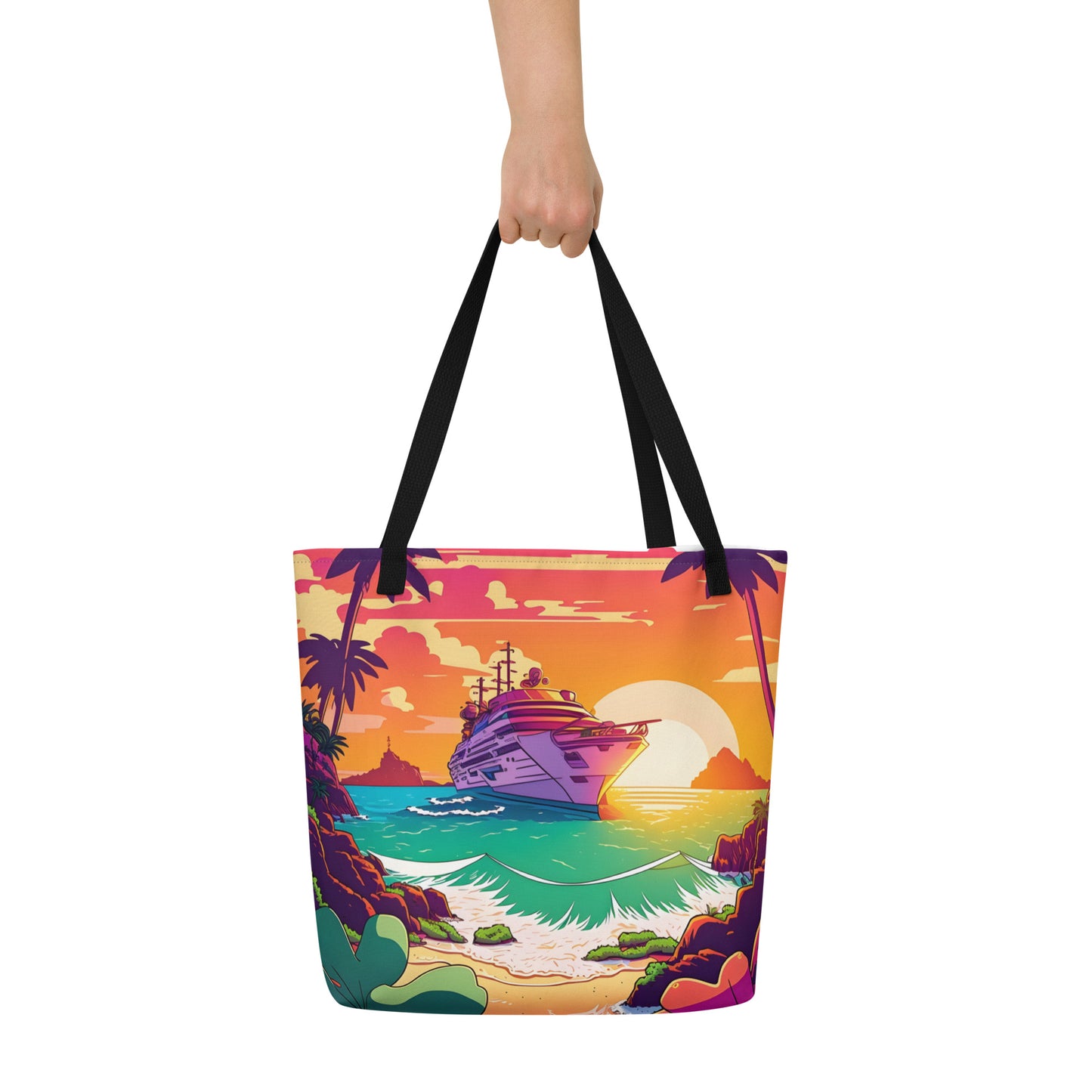 BEACH CRUISER Large Tote Bag