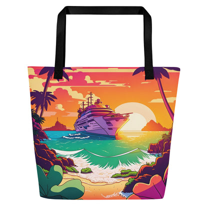 BEACH CRUISER Large Tote Bag