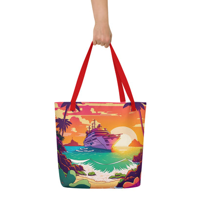 BEACH CRUISER Large Tote Bag