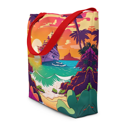 BEACH CRUISER Large Tote Bag