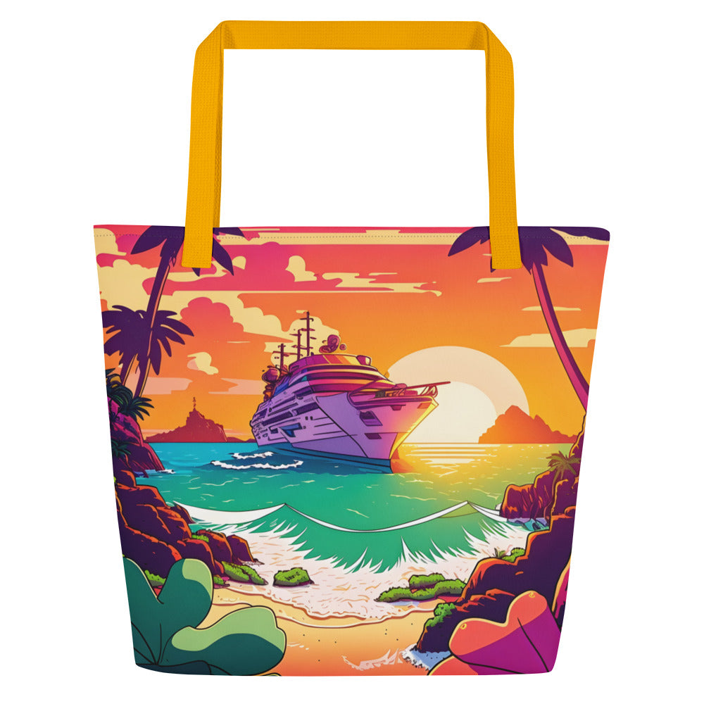 BEACH CRUISER Large Tote Bag