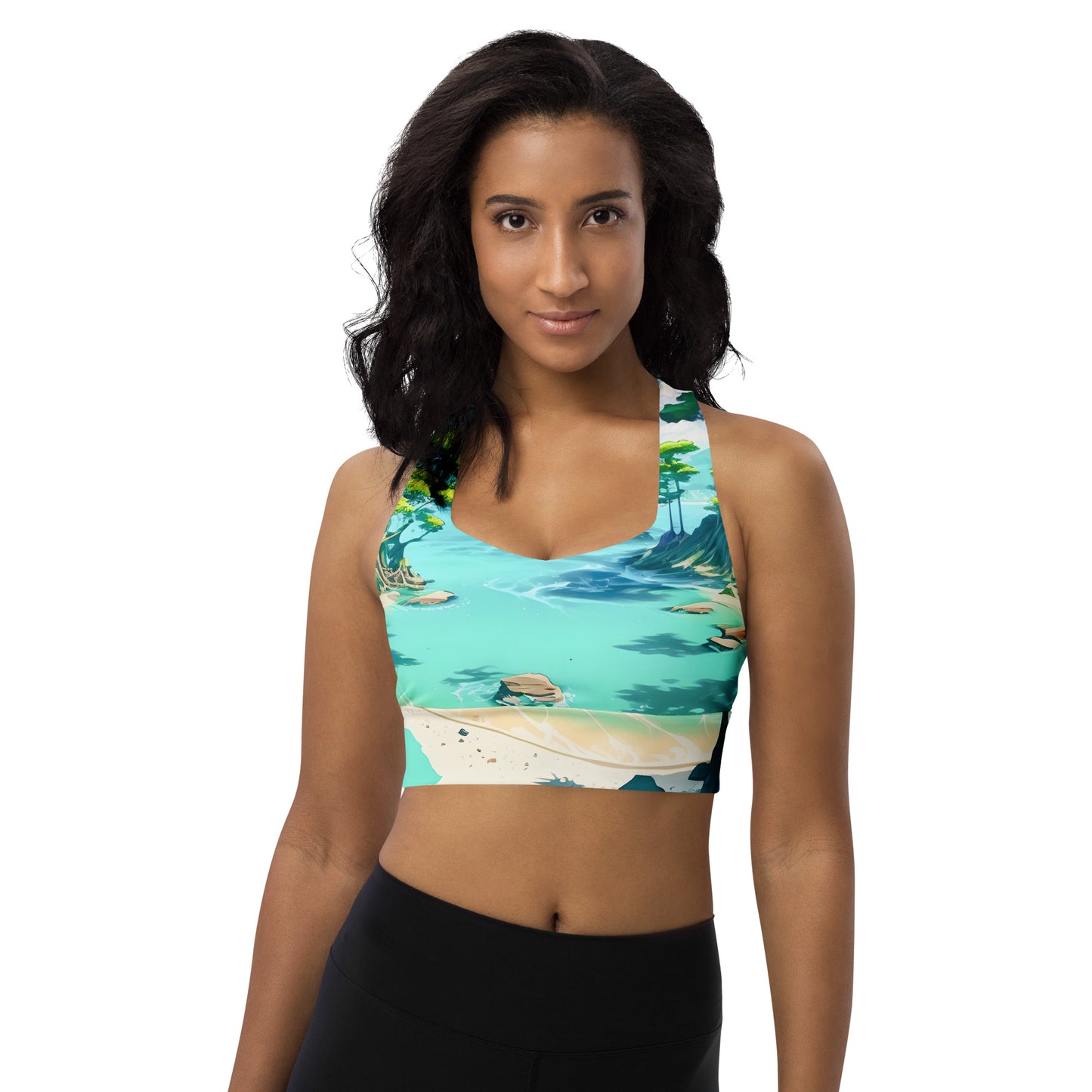 LAGOON LOVER #1 (Women's Longline Sports Bra)