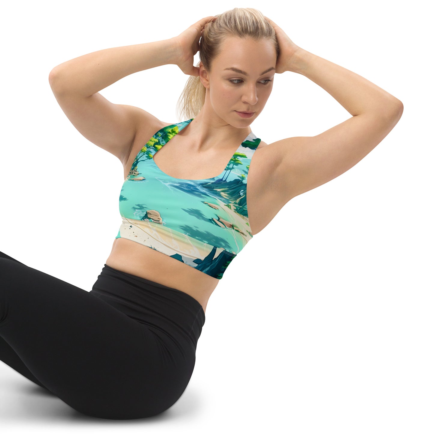 LAGOON LOVER #1 (Women's Longline Sports Bra)