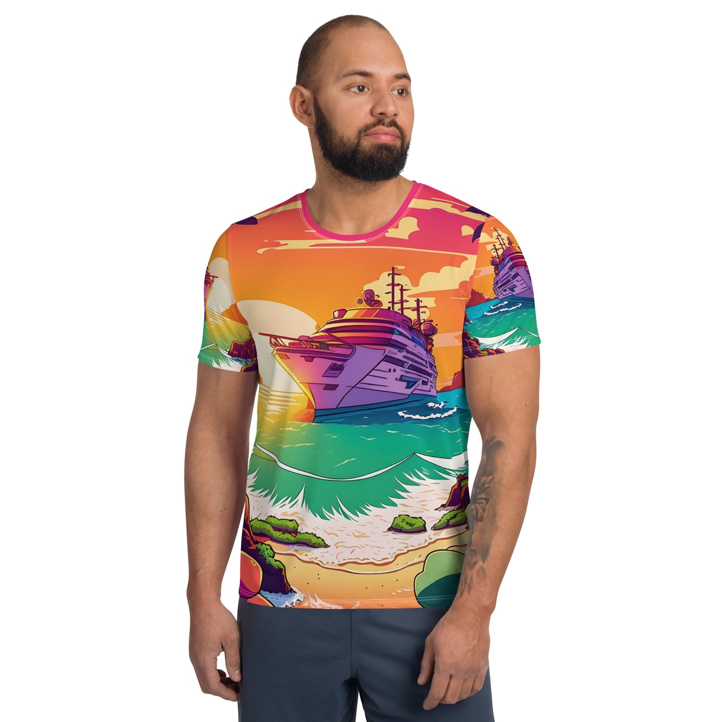 BEACH CRUISER Men's Athletic T-Shirt