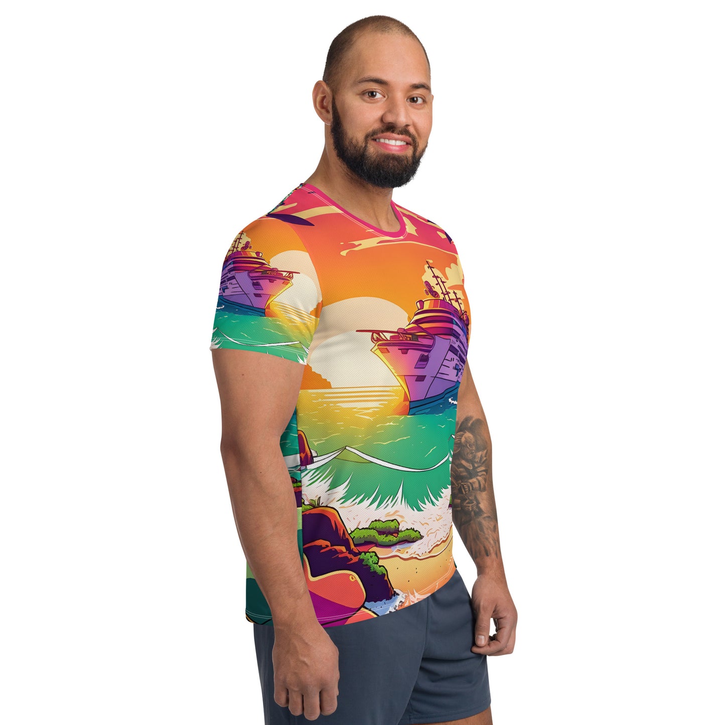 BEACH CRUISER Men's Athletic T-Shirt