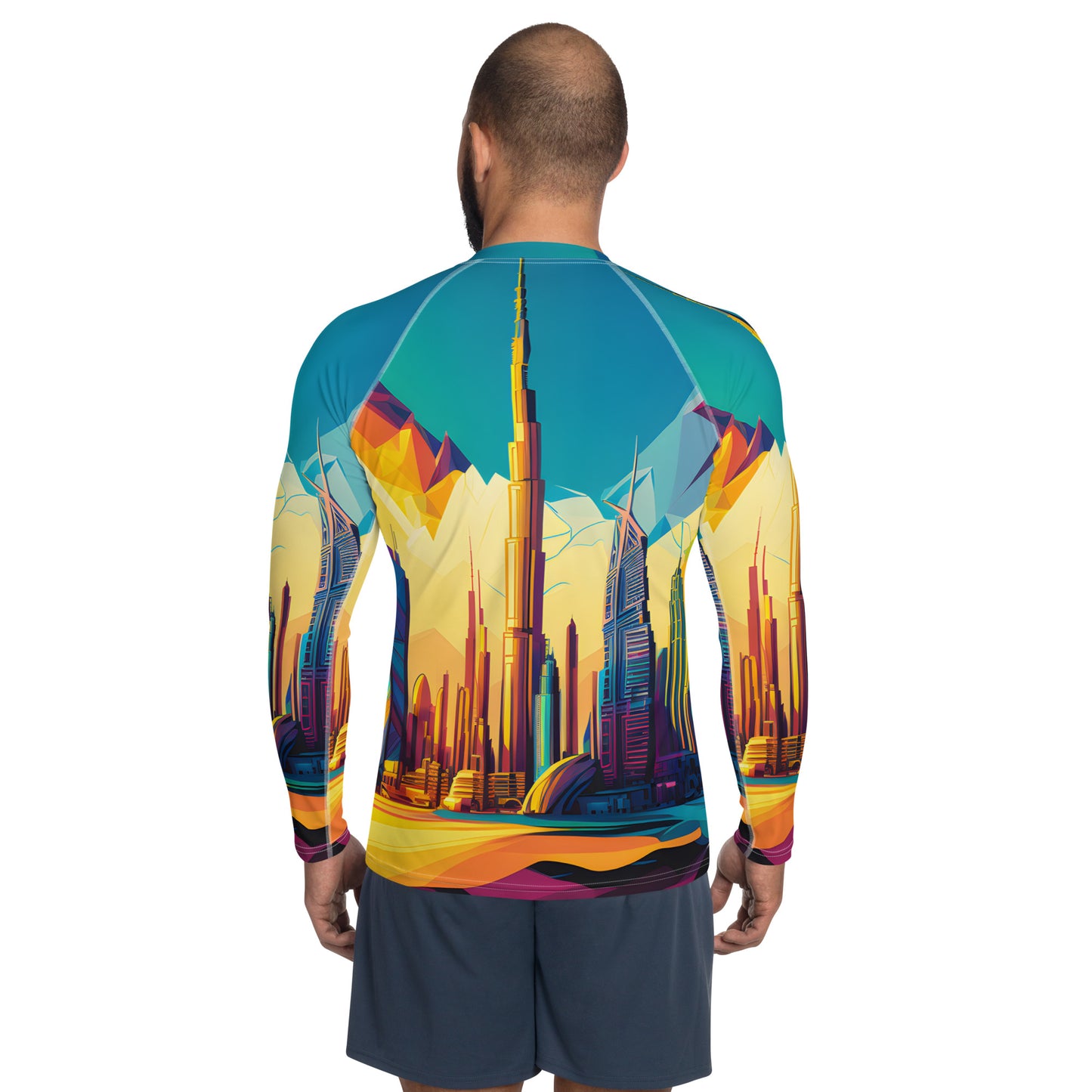 SKY SCRAPER #1 (Men's Long-Sleeve Rash Guard)