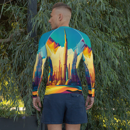 SKY SCRAPER #1 (Men's Long-Sleeve Rash Guard)