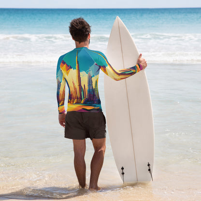 SKY SCRAPER #1 (Men's Long-Sleeve Rash Guard)