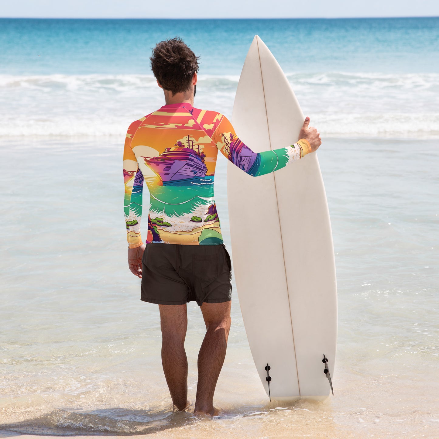 BEACH CRUISER Men's Long-Sleeve Rash Guard