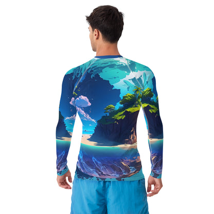 Mens Rash Guard (VIVID DREAMER #1, Long-Sleeve, Stylish and Durable)