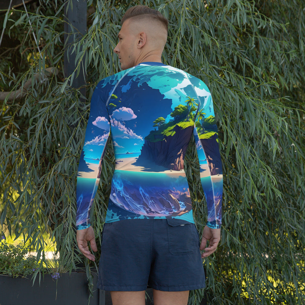 Mens Rash Guard (VIVID DREAMER #1, Long-Sleeve, Stylish and Durable)