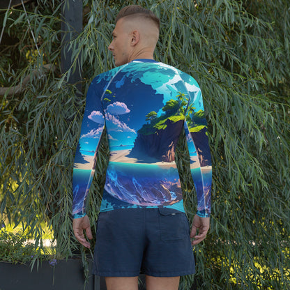 Mens Rash Guard (VIVID DREAMER #1, Long-Sleeve, Stylish and Durable)