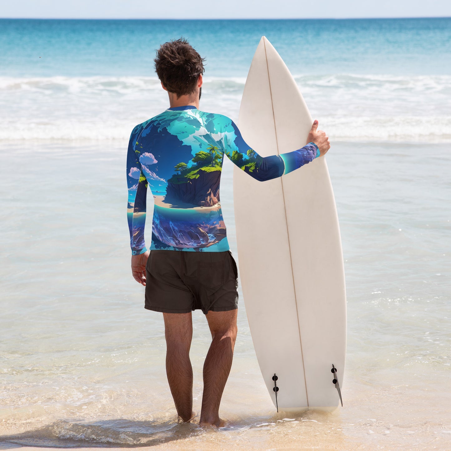 Mens Rash Guard (VIVID DREAMER #1, Long-Sleeve, Stylish and Durable)