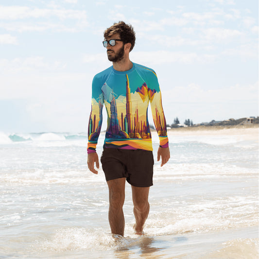 SKY SCRAPER #1 (Men's Long-Sleeve Rash Guard)