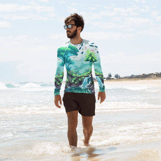 FOREST WALKER Men's Long-Sleeve Rash Guard