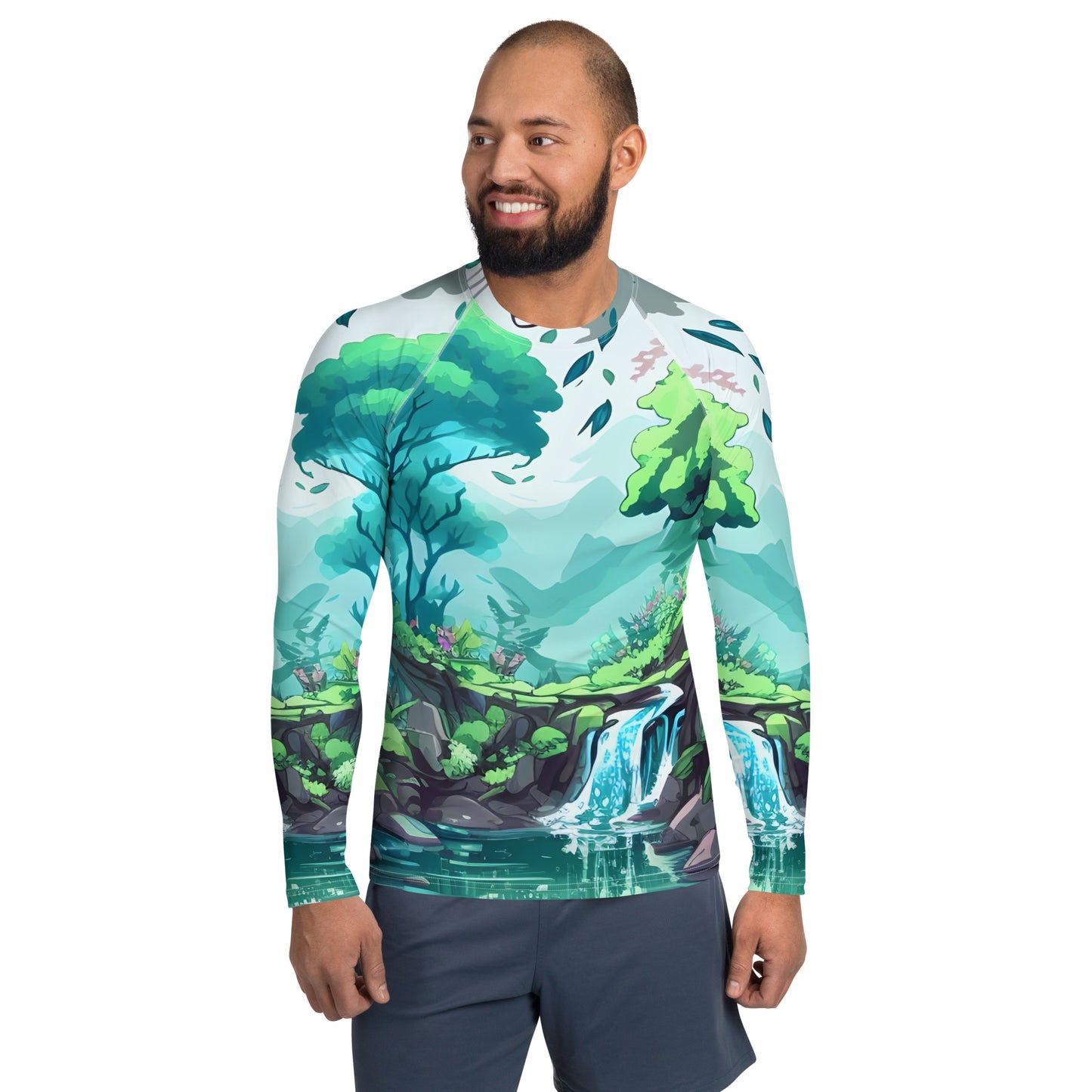 FOREST WALKER Men's Long-Sleeve Rash Guard