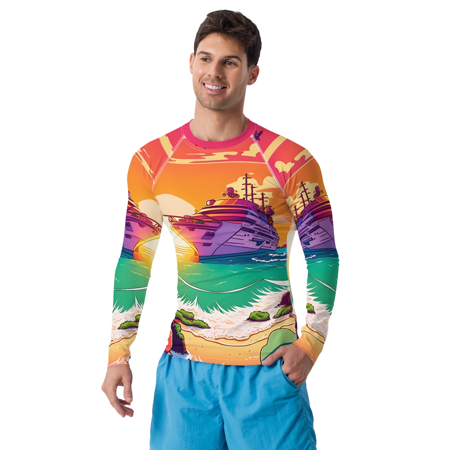 BEACH CRUISER Men's Long-Sleeve Rash Guard