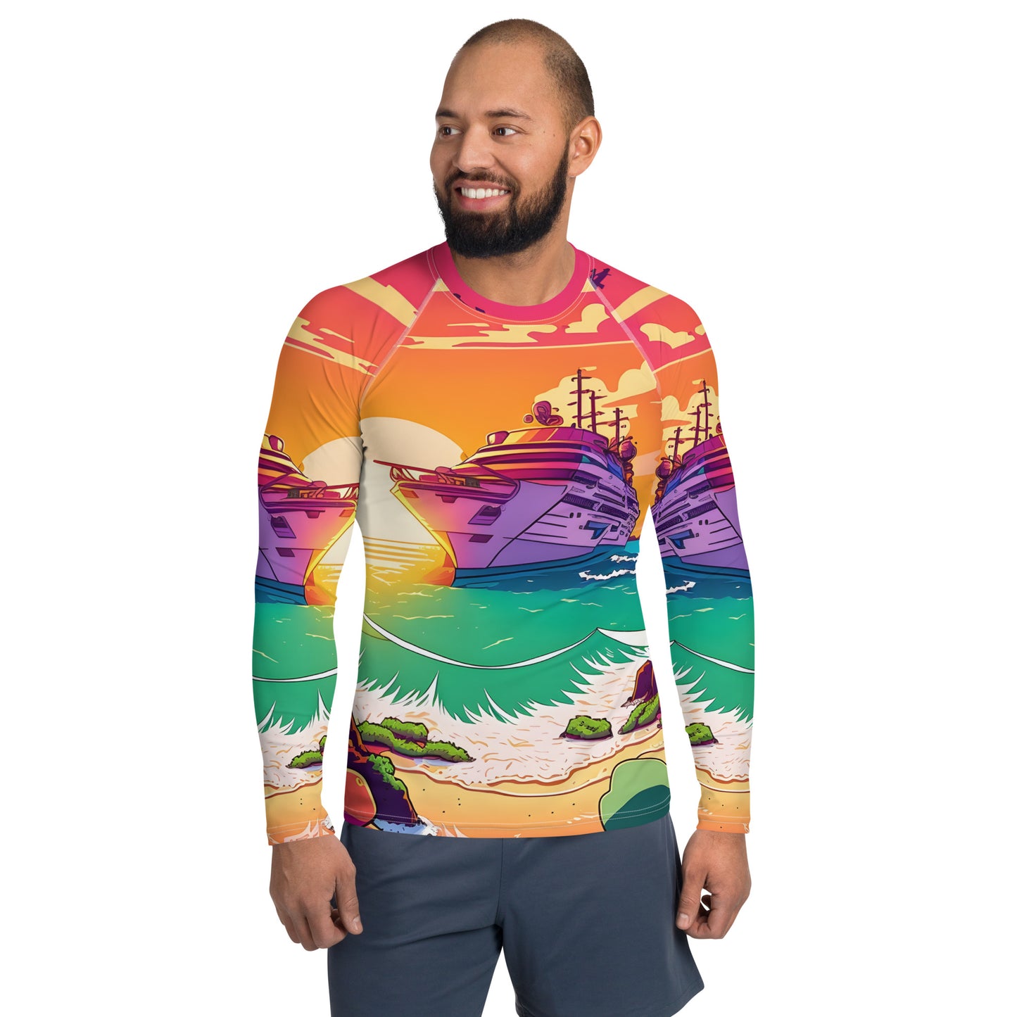 BEACH CRUISER Men's Long-Sleeve Rash Guard