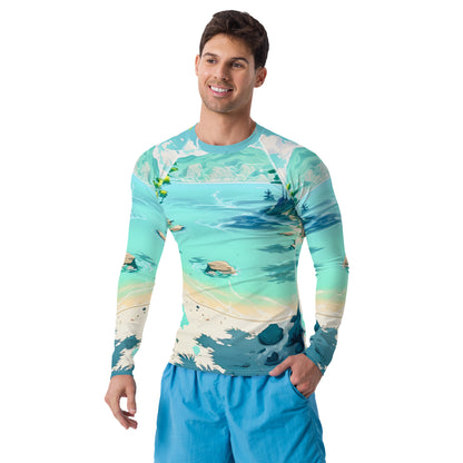 LAGOON LOVER #1 (Men's Long-Sleeve Rash Guard)