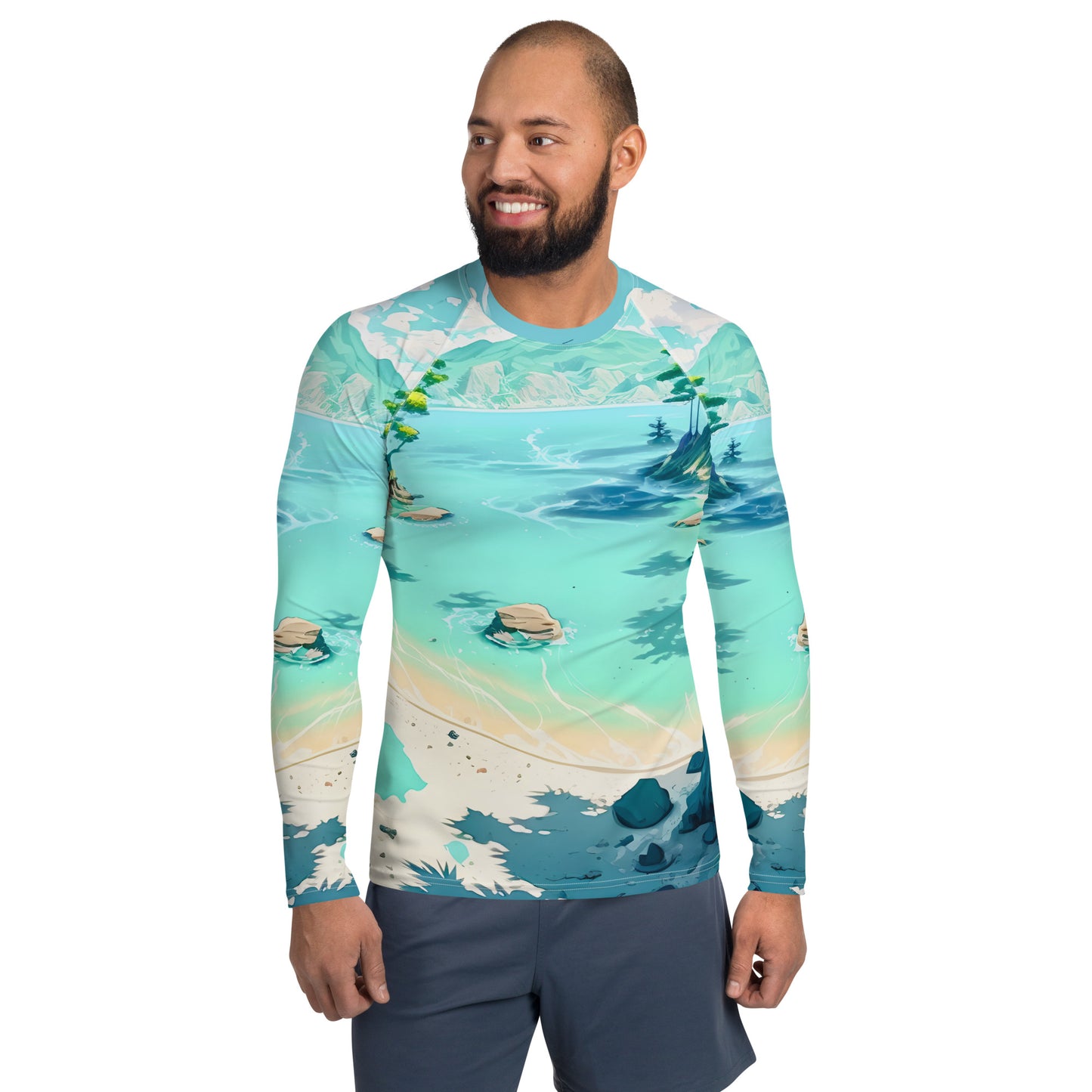 LAGOON LOVER #1 (Men's Long-Sleeve Rash Guard)