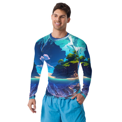 Mens Rash Guard (VIVID DREAMER #1, Long-Sleeve, Stylish and Durable)