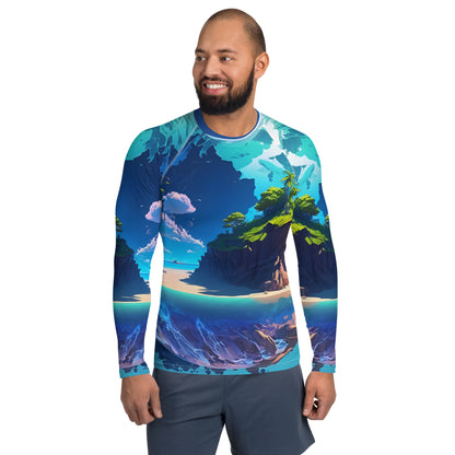 Mens Rash Guard (VIVID DREAMER #1, Long-Sleeve, Stylish and Durable)