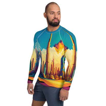 SKY SCRAPER #1 (Men's Long-Sleeve Rash Guard)