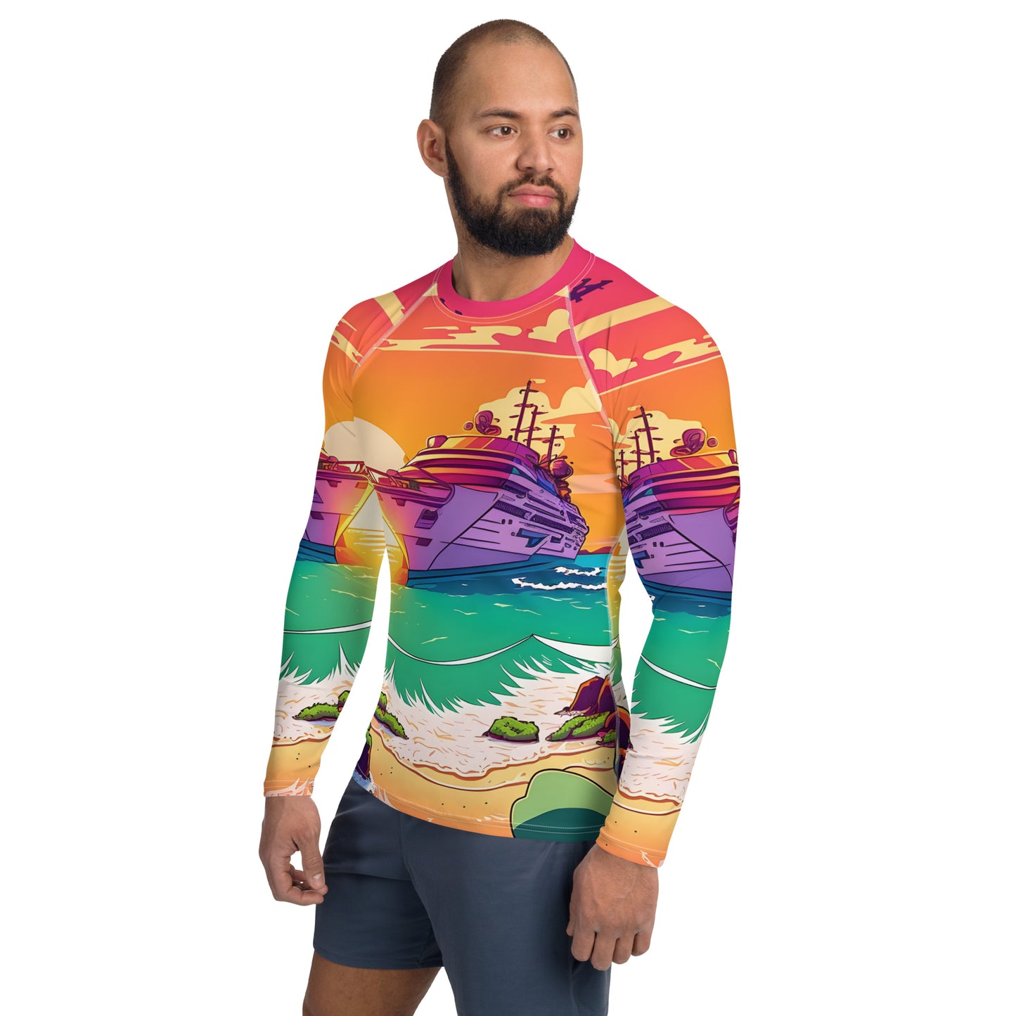 BEACH CRUISER Men's Long-Sleeve Rash Guard