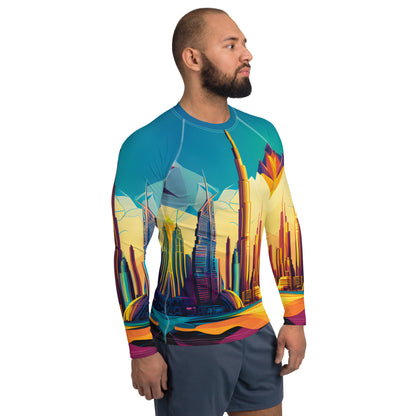 SKY SCRAPER #1 (Men's Long-Sleeve Rash Guard)