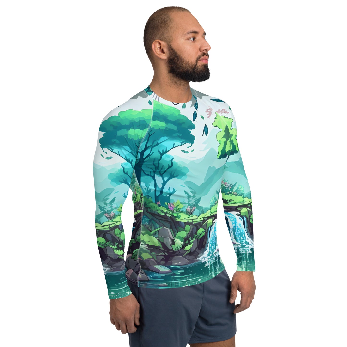 FOREST WALKER Men's Long-Sleeve Rash Guard