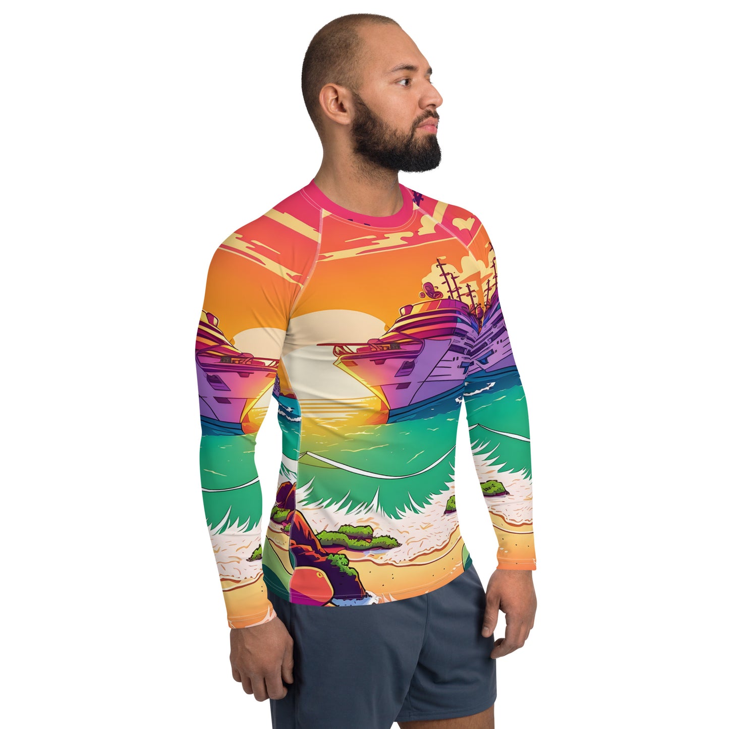 BEACH CRUISER Men's Long-Sleeve Rash Guard