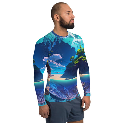 Mens Rash Guard (VIVID DREAMER #1, Long-Sleeve, Stylish and Durable)