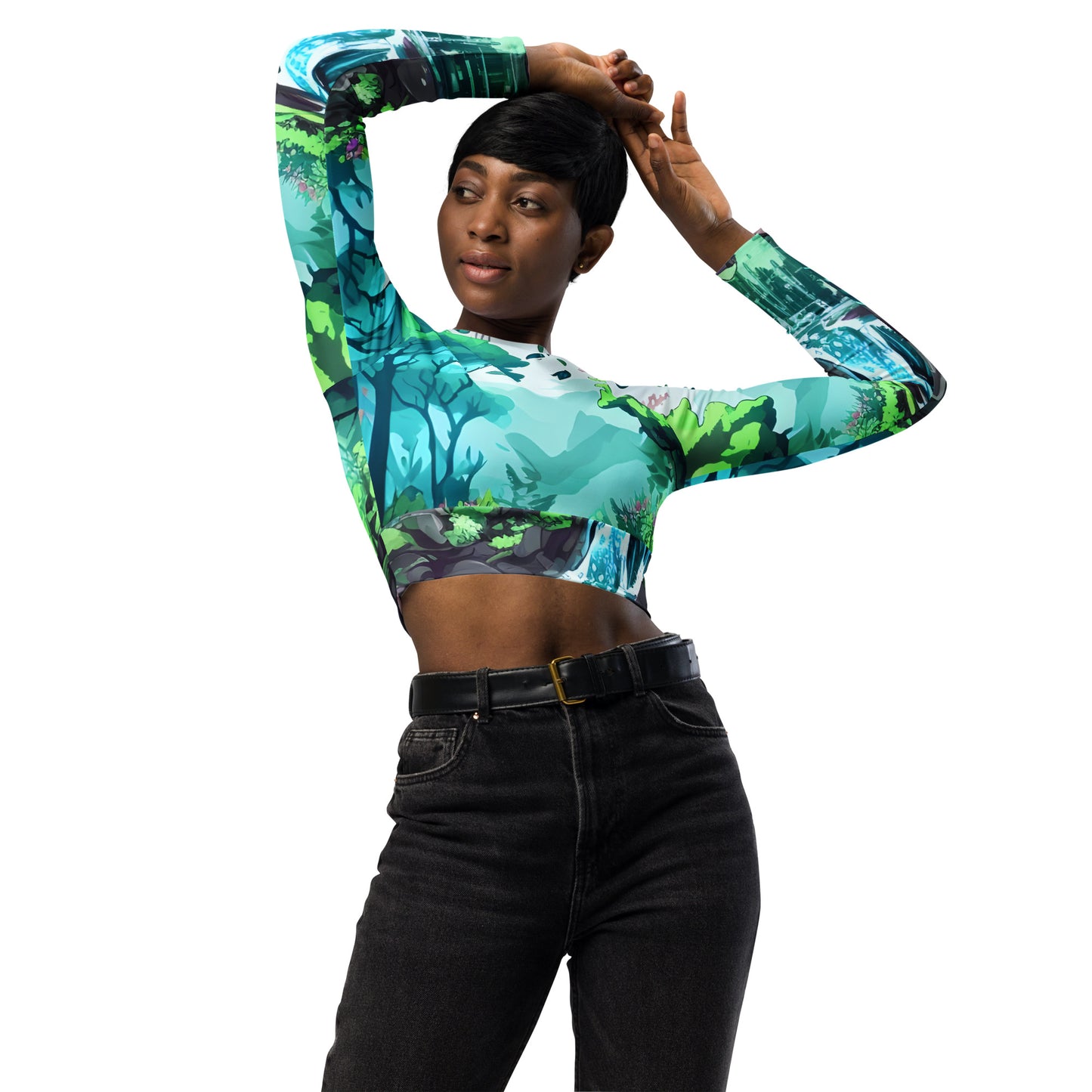 FOREST WALKER Women's Long-Sleeve Crop Top