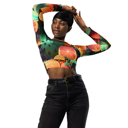 FRUITY VEGGIE #1 (Women's Long-Sleeve Crop Top