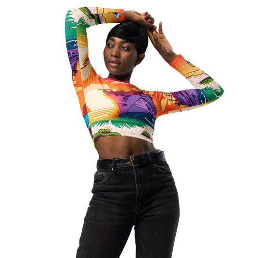 BEACH CRUISER Women's Long-Sleeve Crop Top