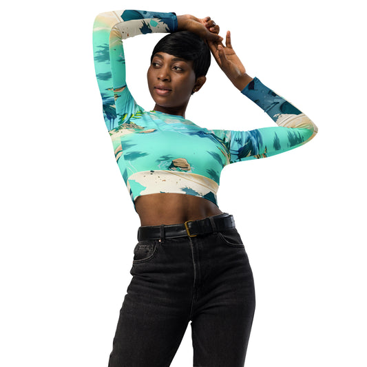 LAGOON LOVER #1 (Women's Long-Sleeve Crop Top)